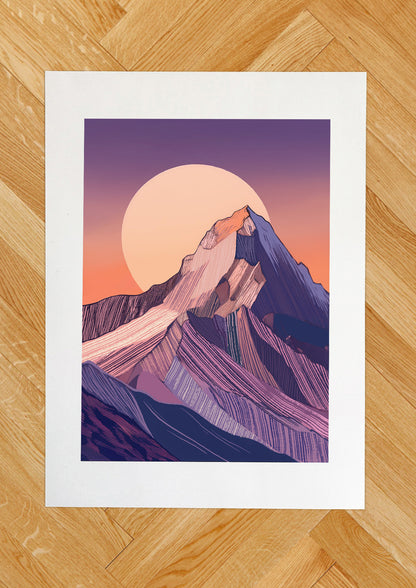 Moonlit Mountain Serenity